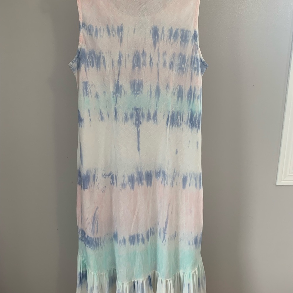 CHARLIE B Blue and Pink Ruffled Tiered Maxi Sundress - Picture 7 of 16